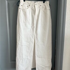 Agolde Leif Denim Skirt in Milkshake